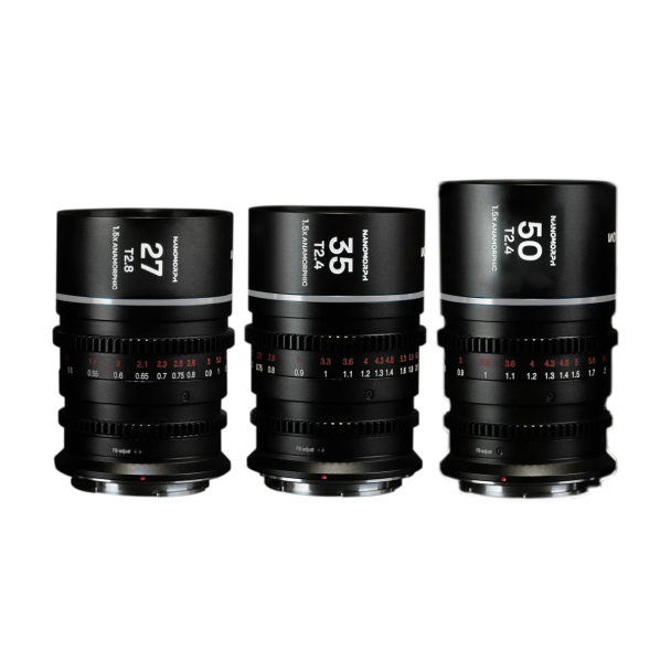 Laowa Venus Optics S35 NanoMorph 3-Lens Prime Kit (27mm, 35mm, 50mm) (Silver) for L-Mount
