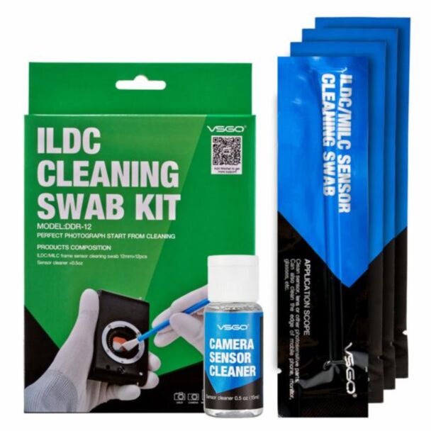 VSGO Sensor Cleaning Kit 12mm MFT Swabs x 12 + Cleaning Fluid 15ml