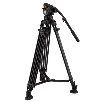 ikan 2-STAGE ALUMINUM FLUID HEAD KIT tripod Digital/film cameras 3 leg(s) Black