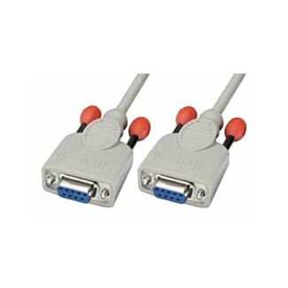 Lindy 3m Null modem cable cavo seriale Bianco DB-9