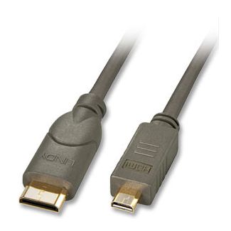 Lindy 0.5m HDMI HDMI cable HDMI Type C (Mini) HDMI Type D (Micro) Black