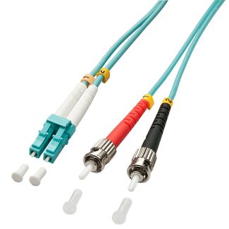 Lindy 3.0m OM3 LC - ST Duplex InfiniBand/fibre optic cable 3 m Turquoise