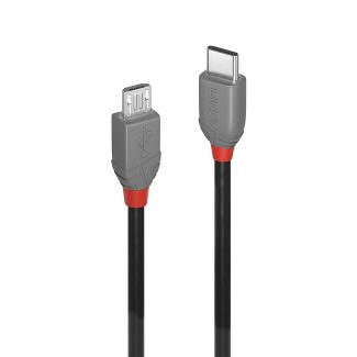 Lindy 36892 cavo USB USB 2.0 2 m USB C Micro-USB B Nero, Grigio