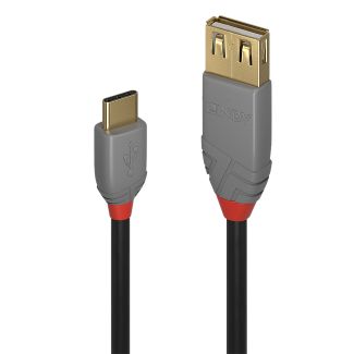 Lindy 36897 cavo USB USB 2.0 0,15 m USB A USB C Nero, Grigio