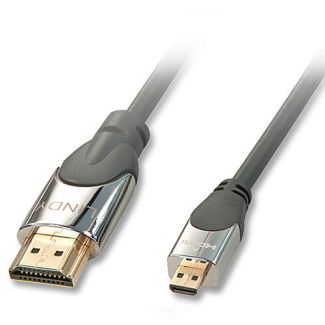 Lindy CROMO, HDMI - Micro HDMI, 1m HDMI cable HDMI Type A (Standard) HDMI Type D (Micro) Black, Silver