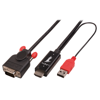 Lindy 1m HDMI to VGA Converter Adapter Cable, Black