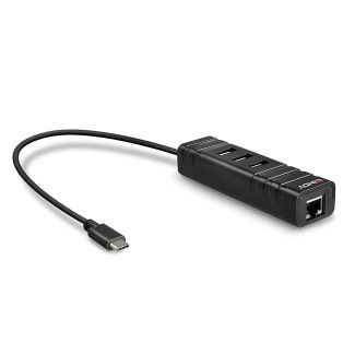 Lindy 43249 hub di interfaccia USB 3.2 Gen 1 (3.1 Gen 1) Type-C 5000 Mbit/s Nero