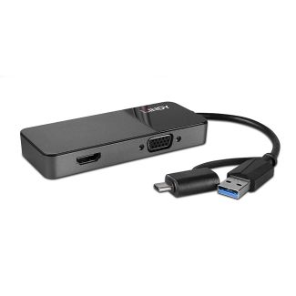 Lindy 43354 laptop dock/port replicator USB 3.2 Gen 1 (3.1 Gen 1) Type-A + Type-C Black