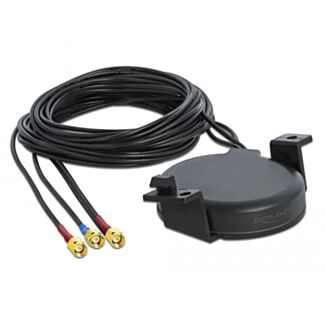 DeLOCK LTE MIMO GNSS Antenna 3 x SMA maschio RG-174 3 m montaggio a vite all'esterno nero
