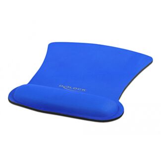 DeLOCK Mouse pad ergonomico con poggiapolsi blu 255 x 207 mm