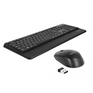DeLOCK 12674 tastiera Mouse incluso Universale RF Wireless QWERTZ Tedesco Nero