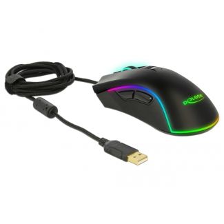 DeLOCK 12670 mouse Gaming Mano destra USB tipo A Ottico 10000 DPI