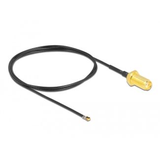 DeLOCK 12666 coaxial cable 0.5 m SMA MHF 4L LK Black