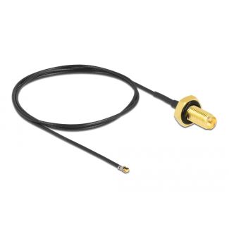 DeLOCK Cavo Antenna RP-SMA femmina passante per I-PEX Inc., MHF® 4L LK maschio 1.37 50 cm lunghezza filettatura 10 mm antispruzzo