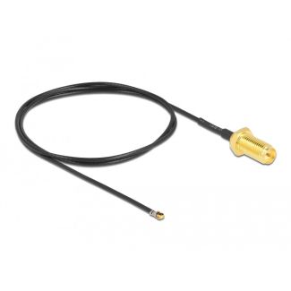 DeLOCK 12660 coaxial cable 0.5 m RP-SMA MHF 4L LK Black