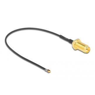 DeLOCK Cavo Antenna RP-SMA femmina passante per I-PEX Inc., MHF® 4L LK maschio 1.37 10 cm lunghezza filettatura 10 mm