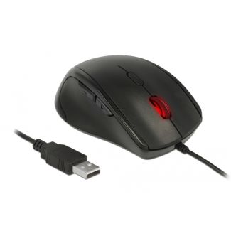 DeLOCK 12548 mouse Ufficio Mancino USB tipo A Ottico 2400 DPI