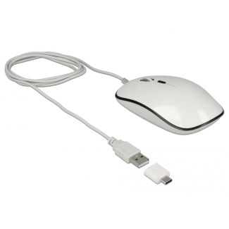 DeLOCK 12532 mouse Ufficio Ambidestro USB tipo A Ottico 3200 DPI