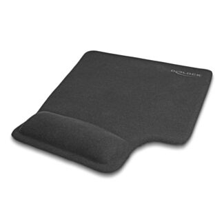 DeLOCK Tappetino mouse ergonomico con poggiapolsi in gel per mancini nero