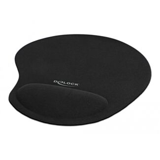 DeLOCK Mouse pad ergonomico con poggiapolso in gel nero 230 x 202 x 24 mm