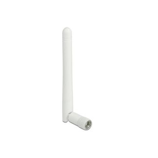 DeLOCK Antenna WLAN 802.11 b/g/n con RP-SMA maschio 2 dBi omnidirezionale con giunto di inclinazione bianco