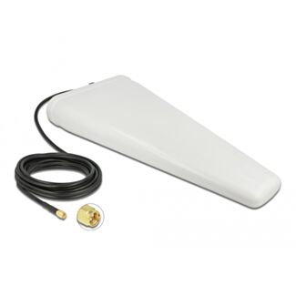 DeLOCK Antenna LTE SMA maschio 9 - 11 dB direzionale con cavo di collegamento (RG-58, 5 m) bianco esterno