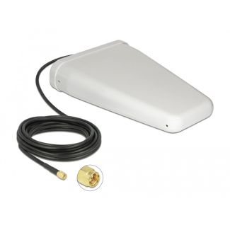 DeLOCK LTE Antenna SMA plug 7 - 9 dBi directional with connection cable (RG-58, 5 m) white outdoor
