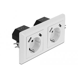 DeLOCK Presa a parete a 2 vie con 4 porte di ricarica USB Tipo-A 2 x 2,8 A