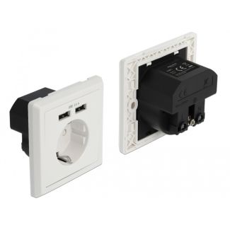 DeLOCK 11471 socket-outlet CEE 7/3 + USB White