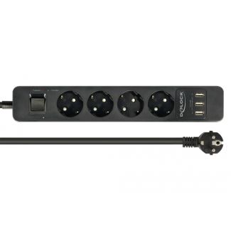 DeLOCK 11209 prolunghe e multiple 1,5 m 4 presa(e) AC Interno Nero