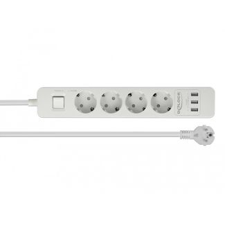 DeLOCK 11206 power extension 1.5 m 4 AC outlet(s) Indoor White