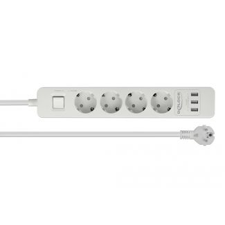 DeLOCK 11206 prolunghe e multiple 1,5 m 4 presa(e) AC Interno Bianco