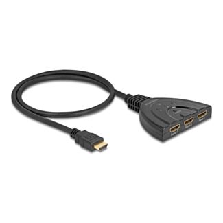 DeLOCK Interruttore HDMI 3 x HDMI in 1 x uscita HDMI 8K 60 Hz con cavo integrato da 60 cm