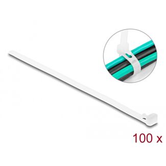 DeLOCK Fascette riutilizzabili L 200 x P 7,2 mm 100 pezzi bianco