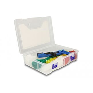 DeLOCK Scatola di assortimento di fascette con strumento di tensionamento delle fascette 350 pezzi colori assortiti
