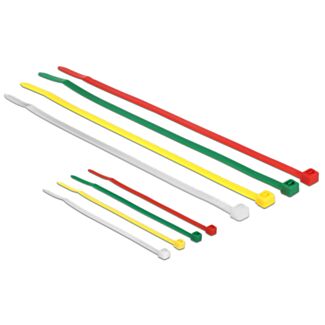 DeLOCK 18628 fascetta Nylon Verde, Rosso, Trasparente, Giallo 200 pz