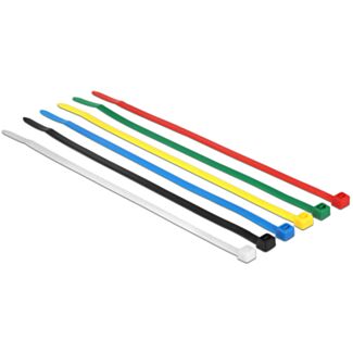 DeLOCK 18626 fascetta Nylon Nero, Blu, Verde, Rosso, Trasparente, Giallo 200 pz