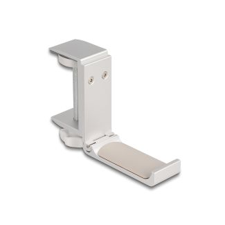 DeLOCK Supporto per cuffie regolabile per montaggio su scrivania alluminio argento