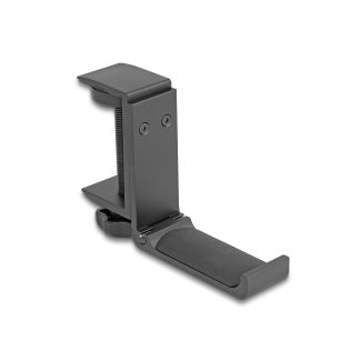 DeLOCK Supporto per cuffie regolabile per montaggio su scrivania alluminio nero