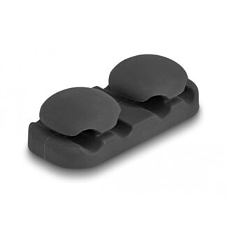 DeLOCK Portacavi con 4 passanti autoadesivi nero set da 2 pezzi