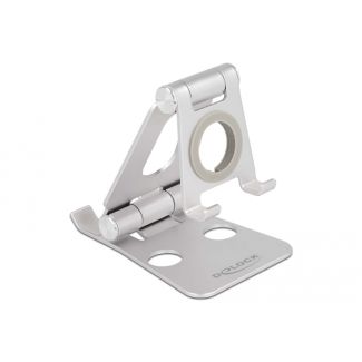 DeLOCK Supporto per smartphone e smartwatch regolabile argento