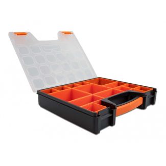 DeLOCK Sorting box with 14 compartments 312 x 272 x 60 mm orange / black