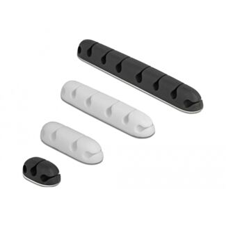 DeLOCK Portacavi trapezoidale autoadesivo combo set 4 pezzi nero / bianco