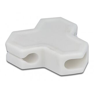 DeLOCK Portacavi autoadesivo con 3 passanti (1 x cavo piatto e 2 x cavo rotondo) 2 pezzi bianco