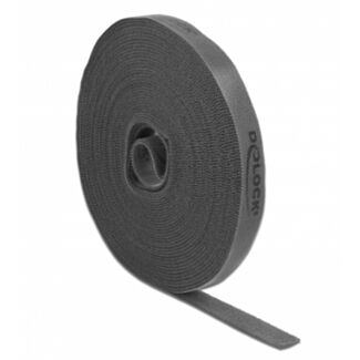 DeLOCK Nastro con chiusura a strappo a rotolo L 10 m x P 15 mm grigio