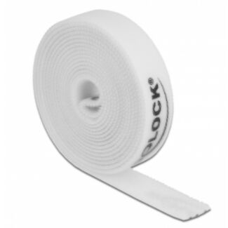 DeLOCK Nastro con chiusura a strappo a rotolo L 2 m x P 15 mm bianco