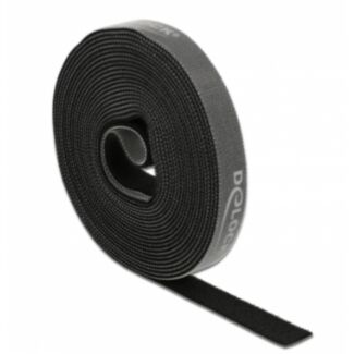 DeLOCK Nastro con chiusura a strappo a rotolo L 5 m x P 15 mm nera