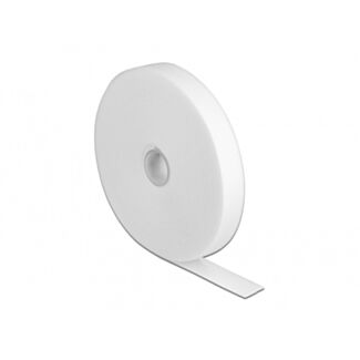 DeLOCK Nastro con chiusura a strappo a rotolo L 10 m x P 20 mm bianco