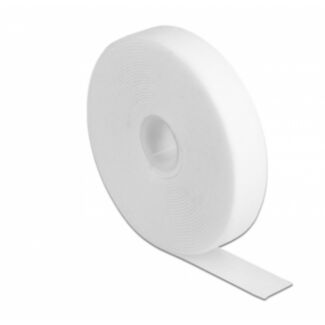 DeLOCK Nastro con chiusura a strappo a rotolo L 5 m x P 20 mm bianco