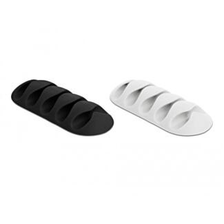 DeLOCK Portacavi con 5 passacavi Set da 6 pezzi nero / bianco